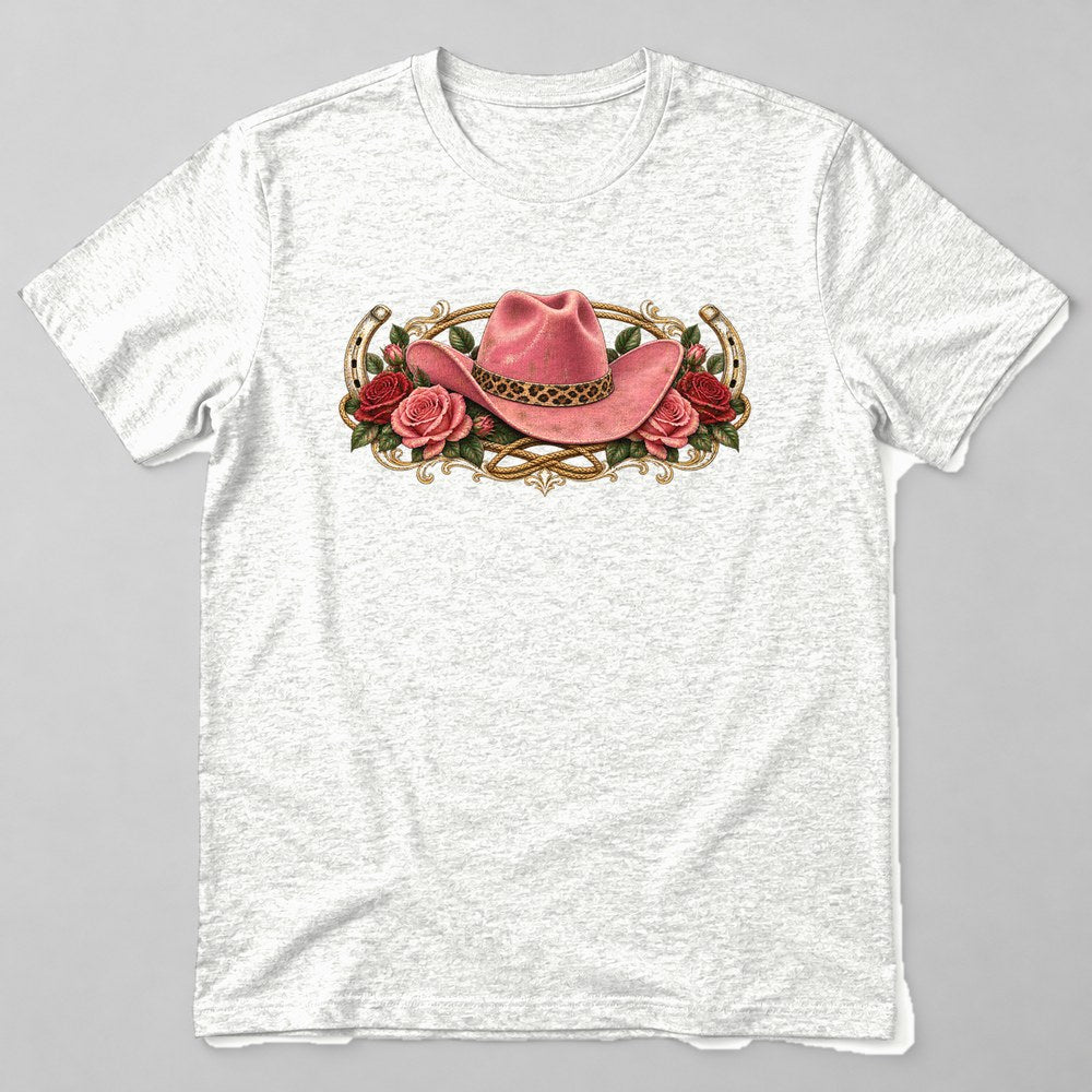 Leopard Cowgirl Hat T-Shirt in White