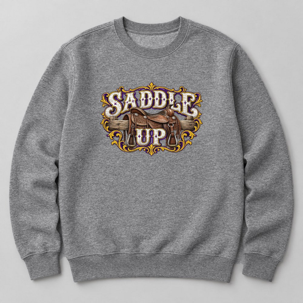 Saddle Up Sweatshirt in Heather Grey