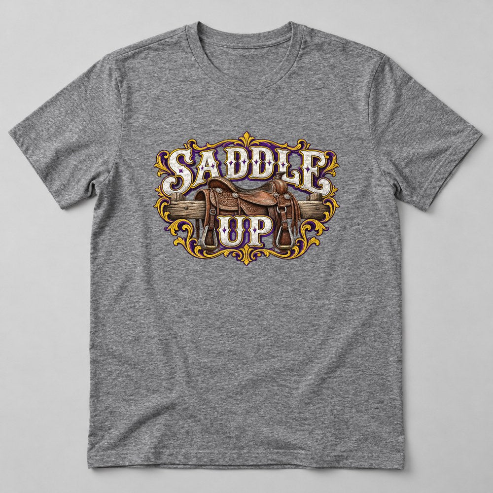 Saddle Up T-Shirt in Heather Grey