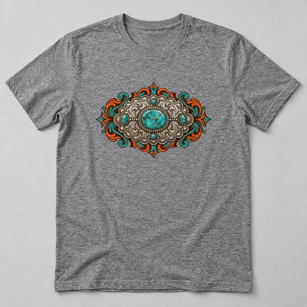 Turquoise Jewelry T-Shirt in Heather Grey