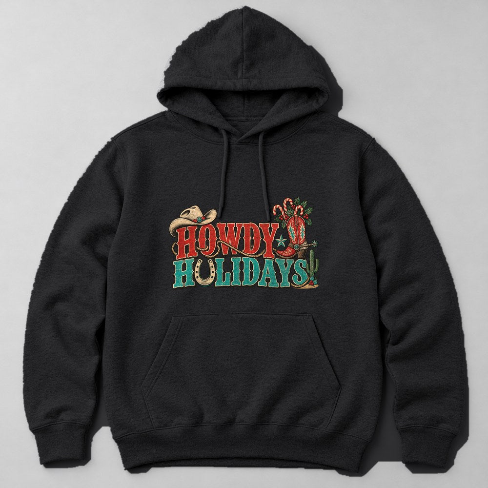 Howdy Holidays Hoodie in Black