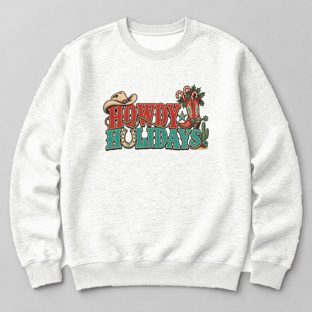 Howdy Holidays Sweatshirt in White