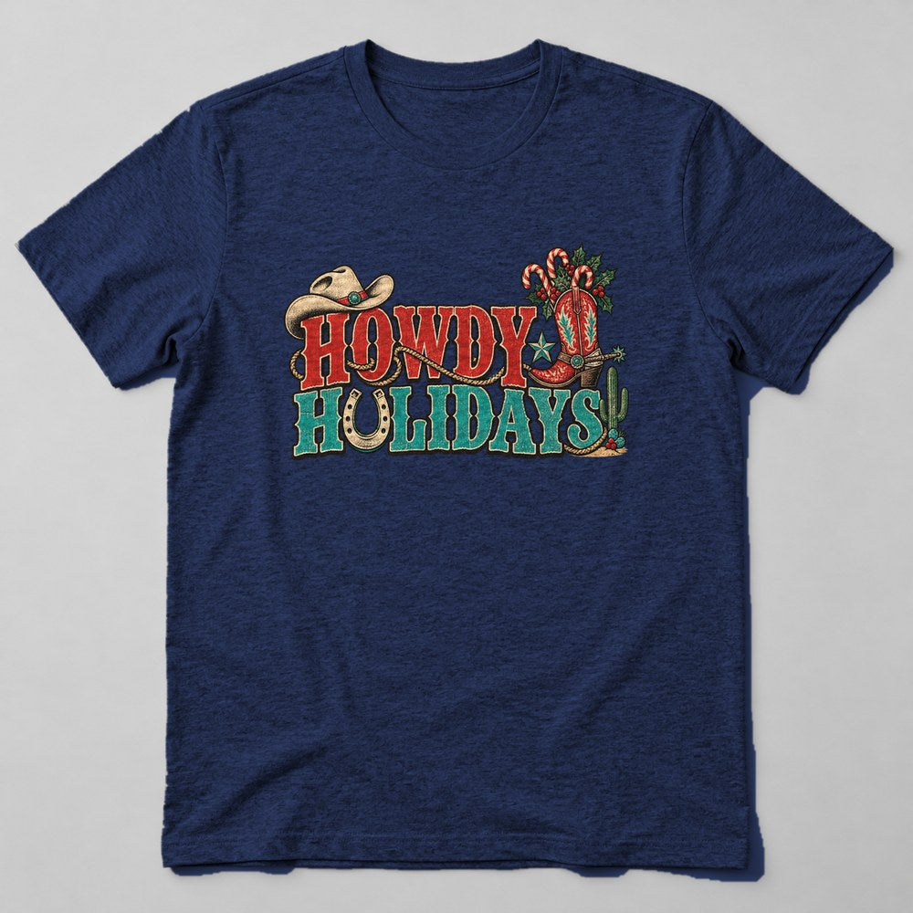 Howdy Holidays T-Shirt in Navy