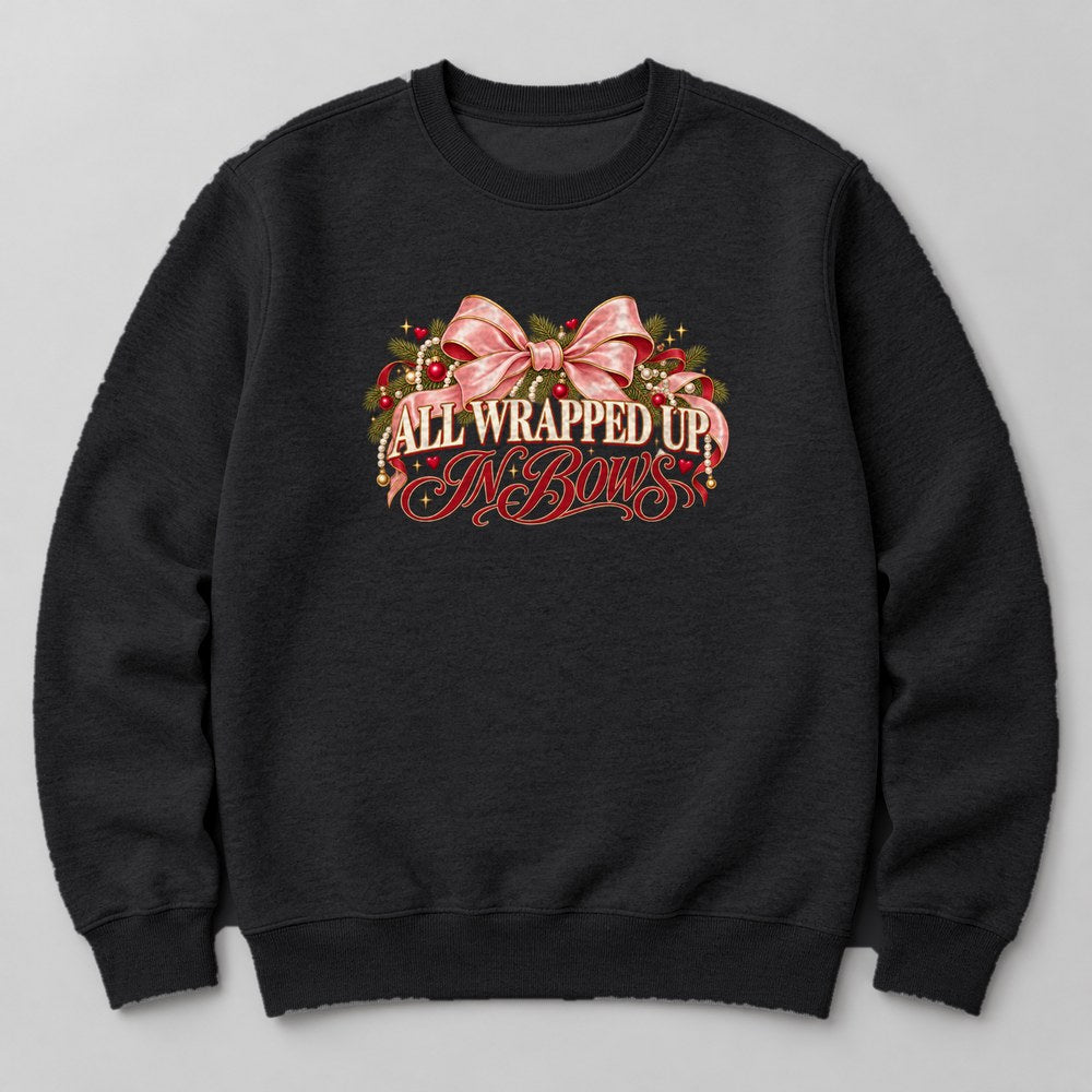 All Wrapped Up in Bows Sweatshirt in Black