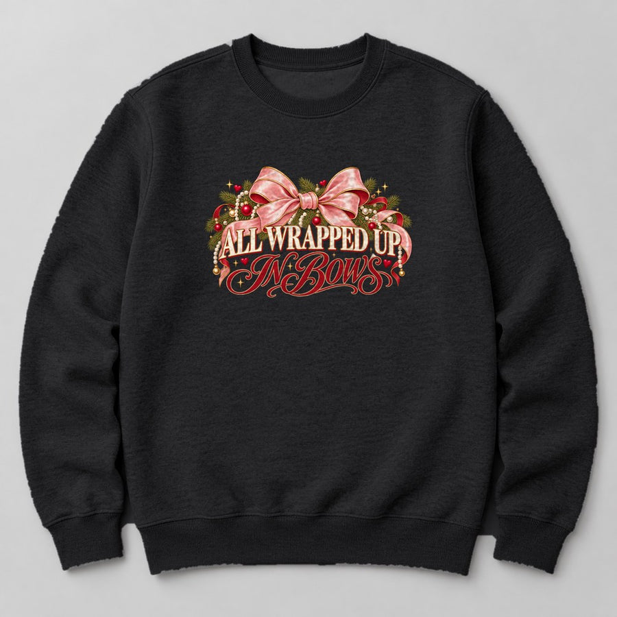 All Wrapped Up in Bows Sweatshirt in Black