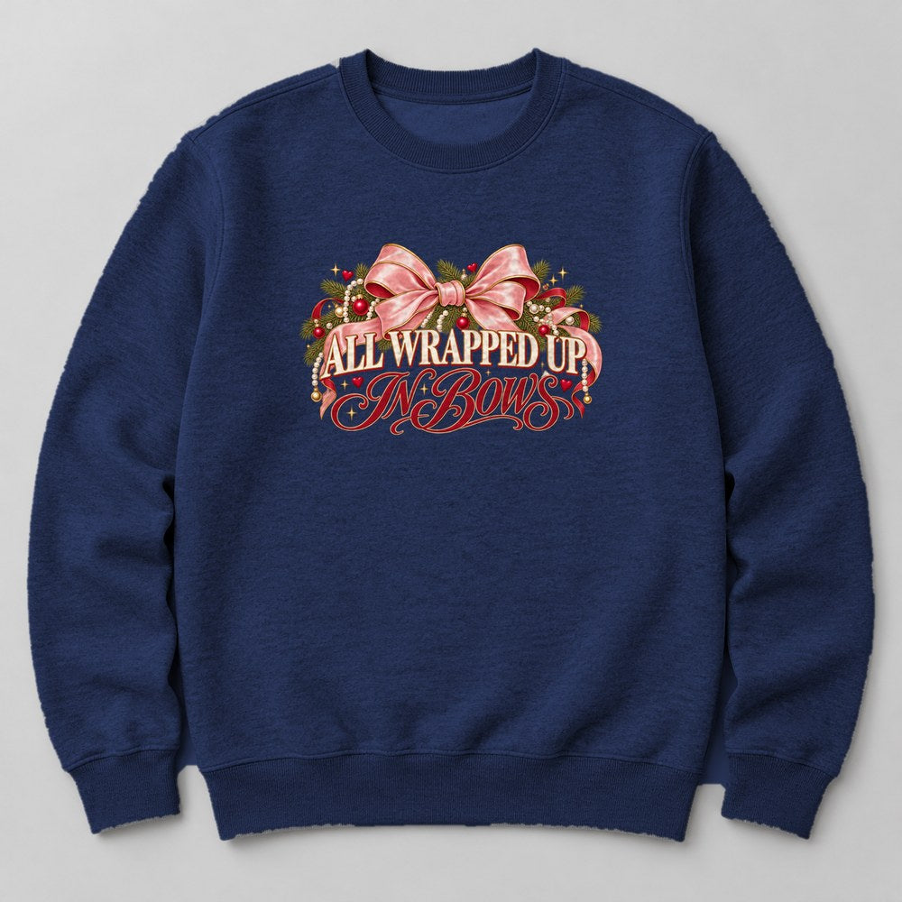 All Wrapped Up in Bows Sweatshirt in Navy