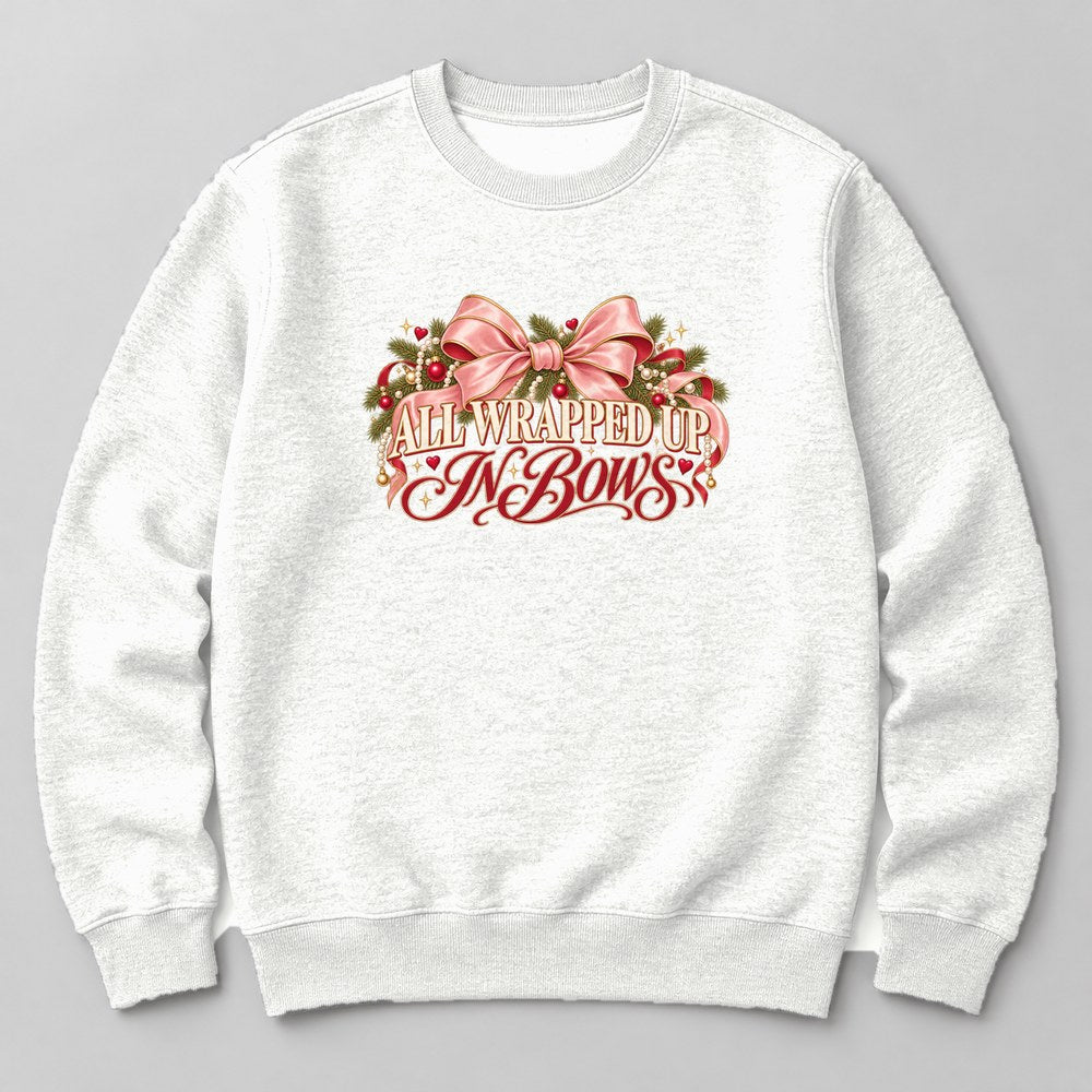 All Wrapped Up in Bows Sweatshirt in White