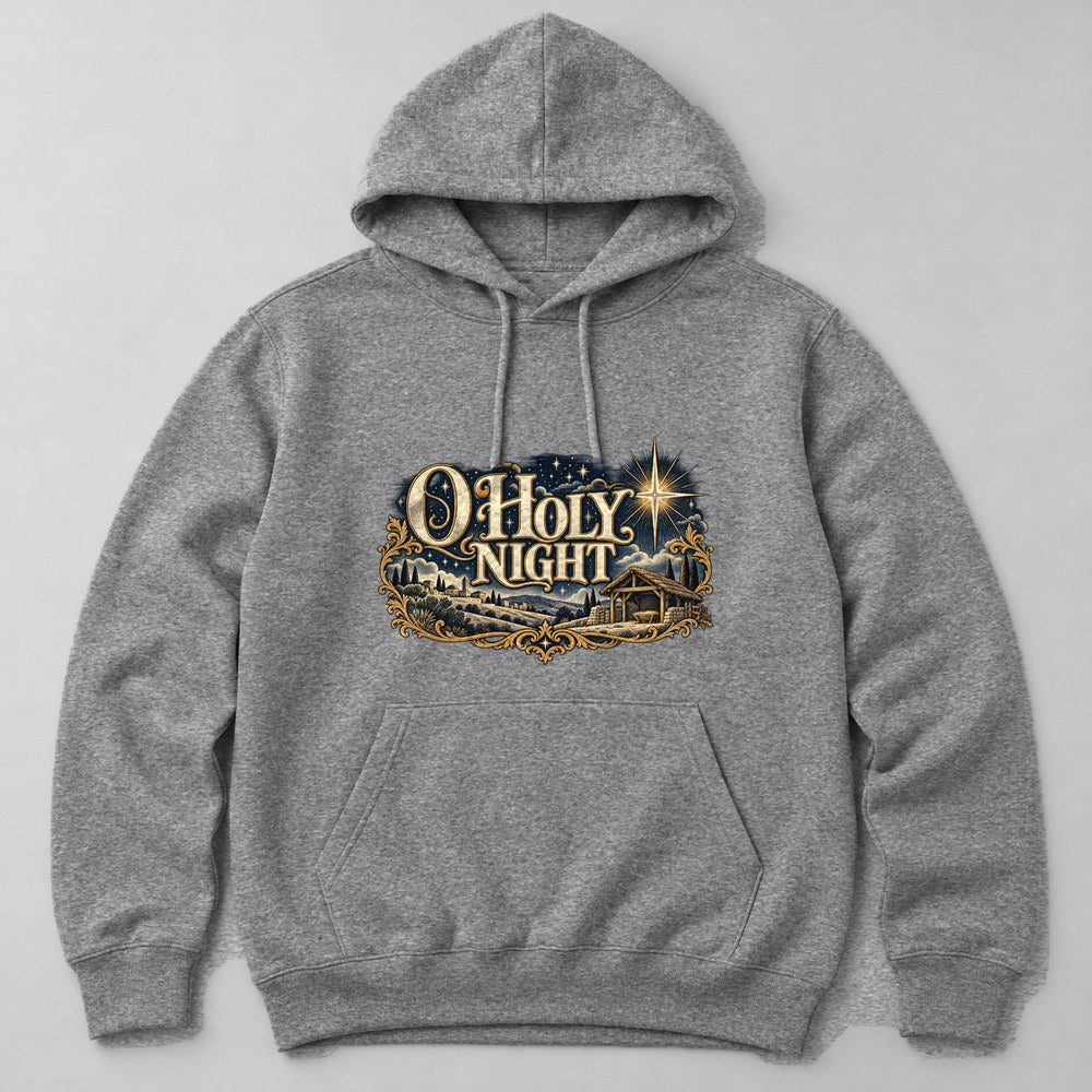 O Holy Night Hoodie in Heather Grey