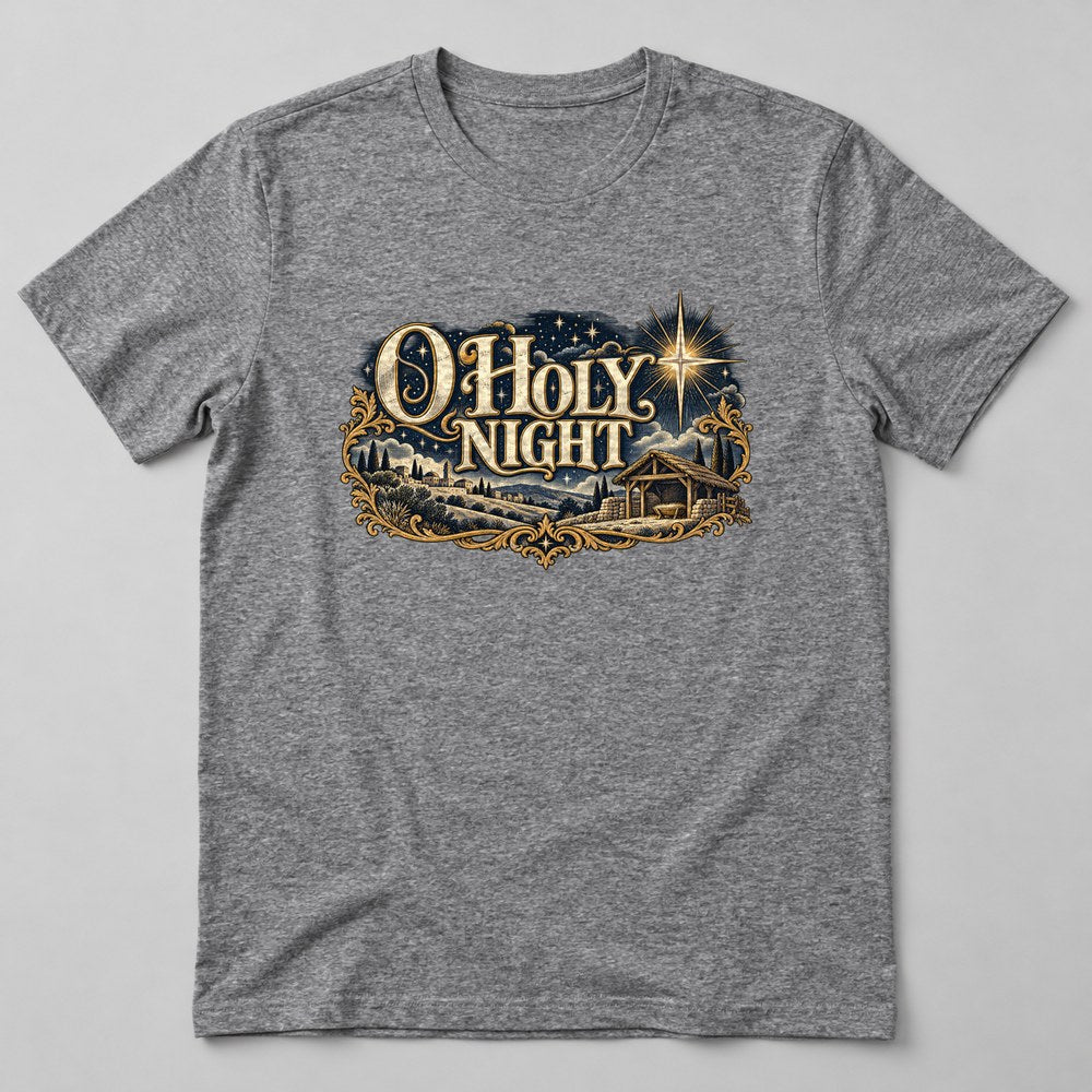 O Holy Night T-Shirt in Heather Grey