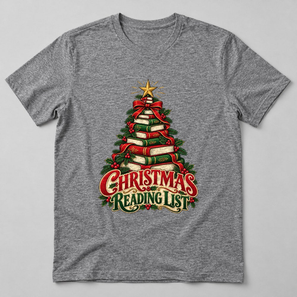 Christmas Reading List t-shirt in Athletic Heather