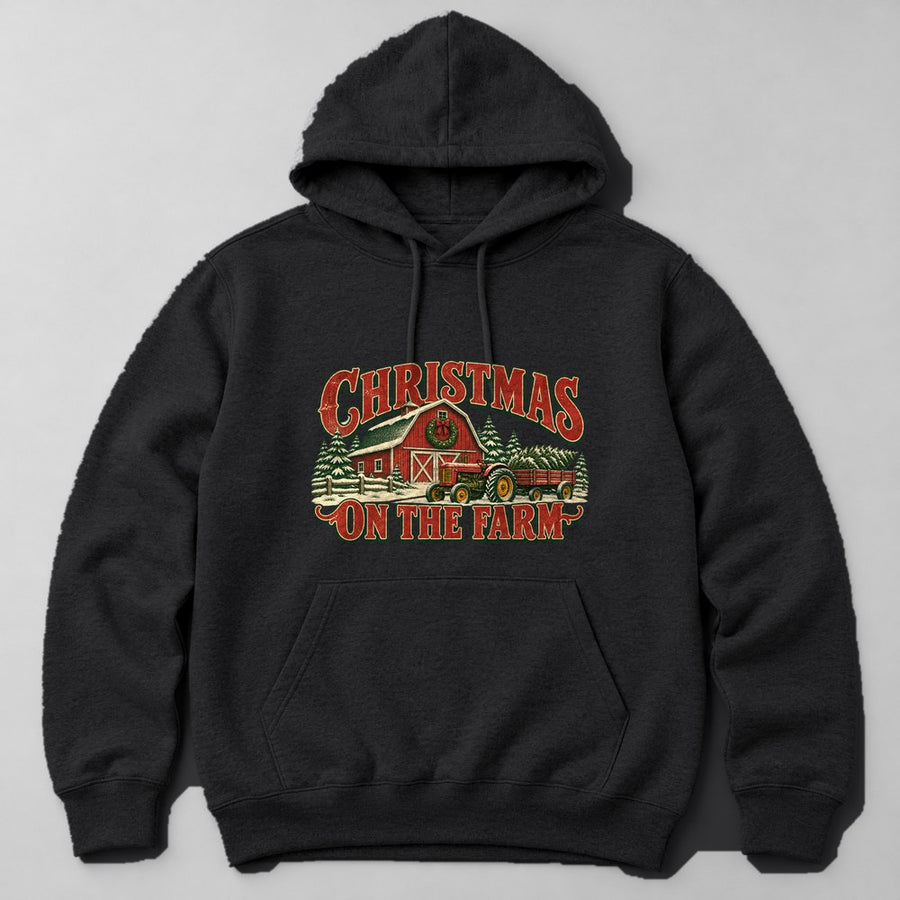 Christmas on the Farm Hoodie in Black
