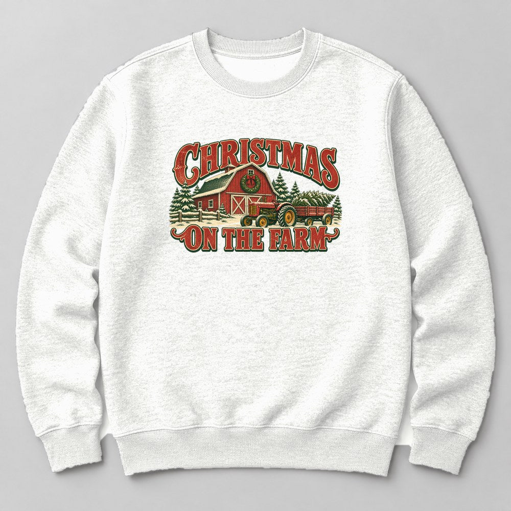Christmas on the Farm Sweatshirt in White