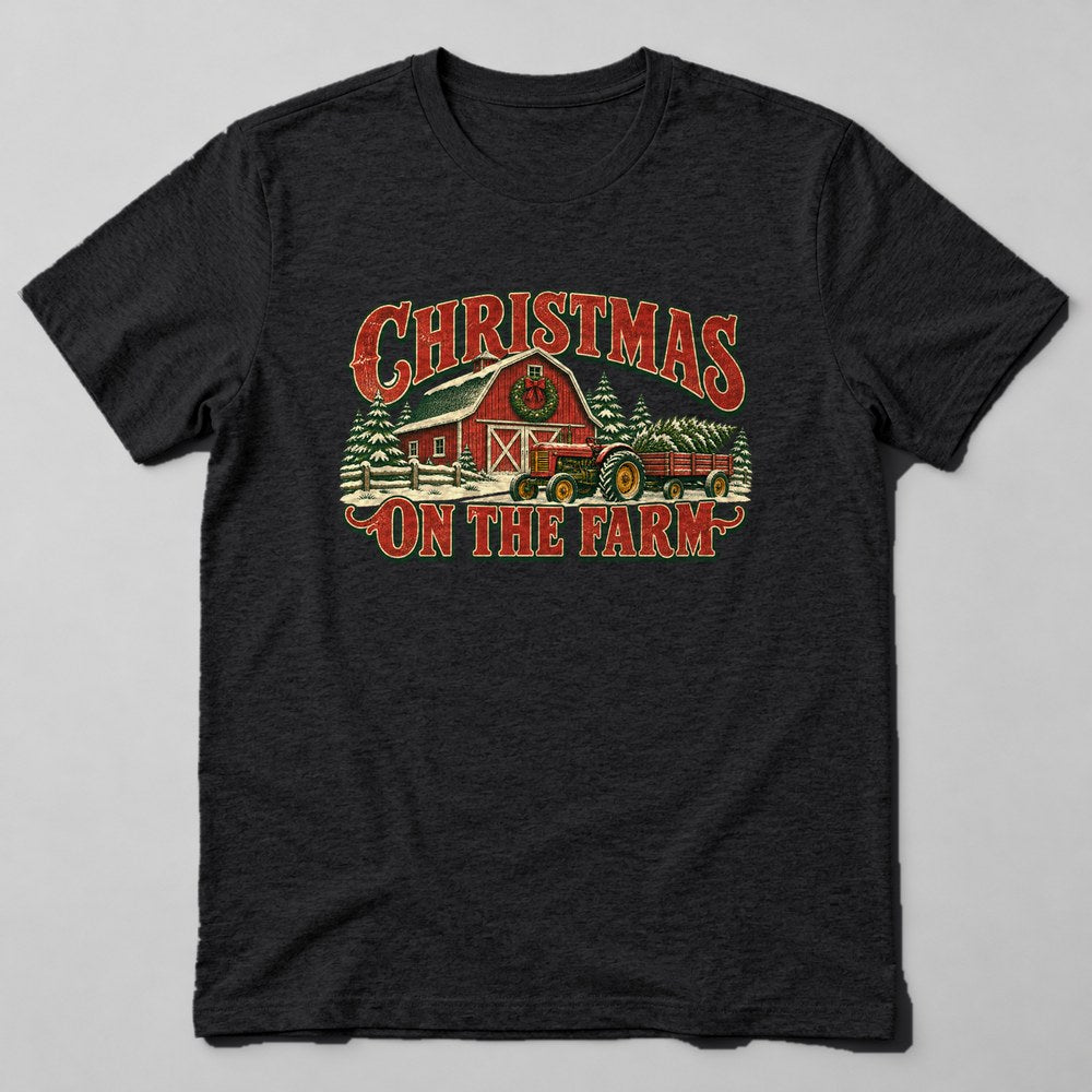 Christmas on the Farm T-Shirt in Black