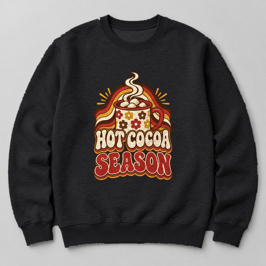 Hot Cocoa Season Sweatshirt in Black