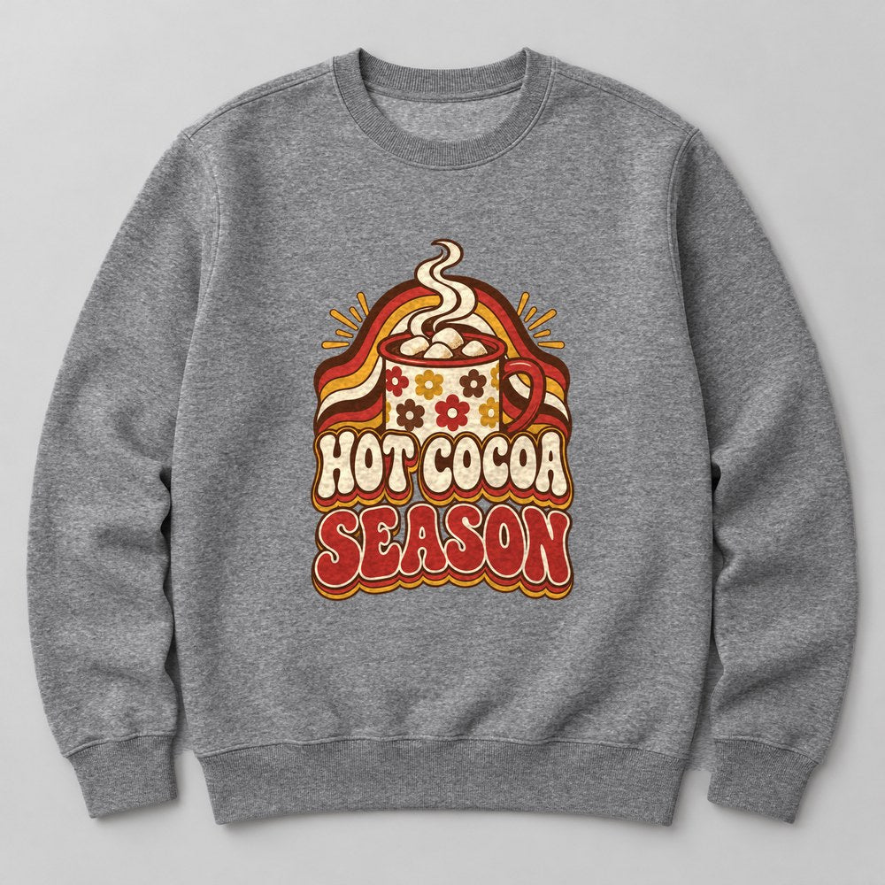 Hot Cocoa Season Sweatshirt in Heather Grey