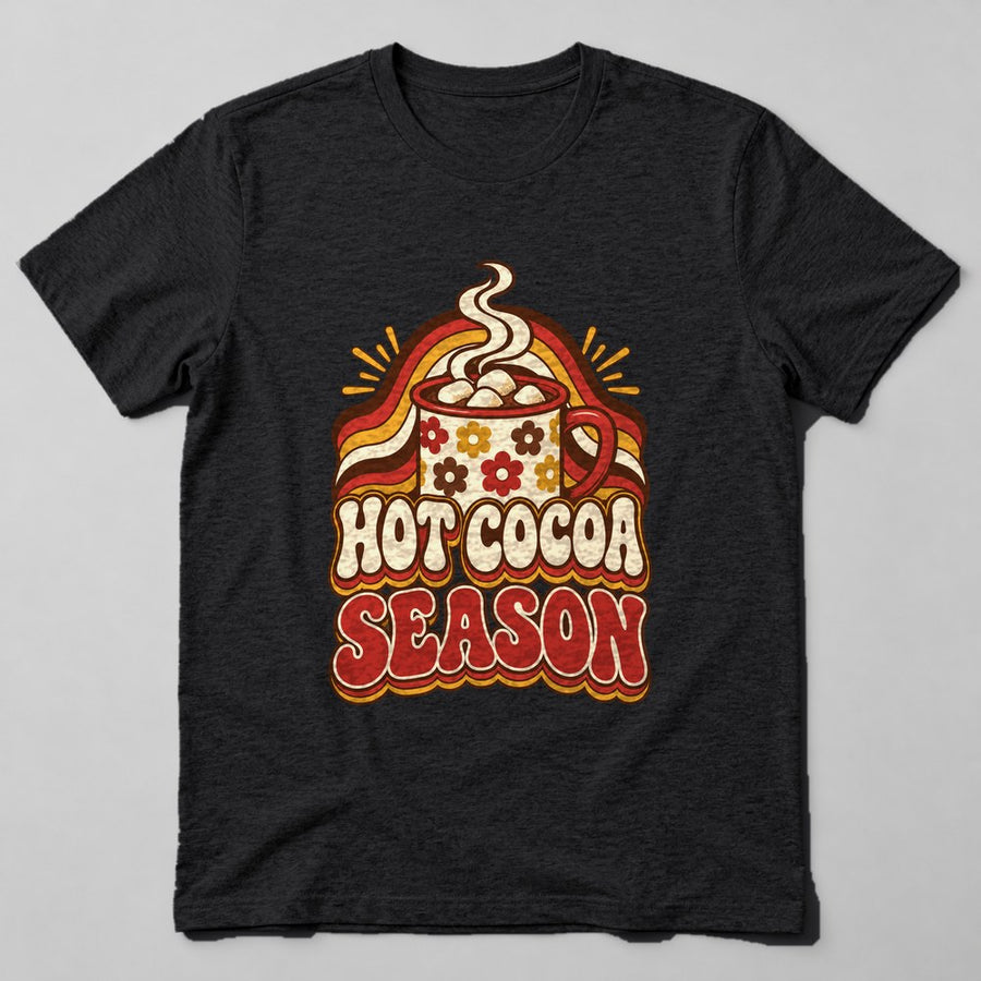 Hot Cocoa Season T-Shirt in Black
