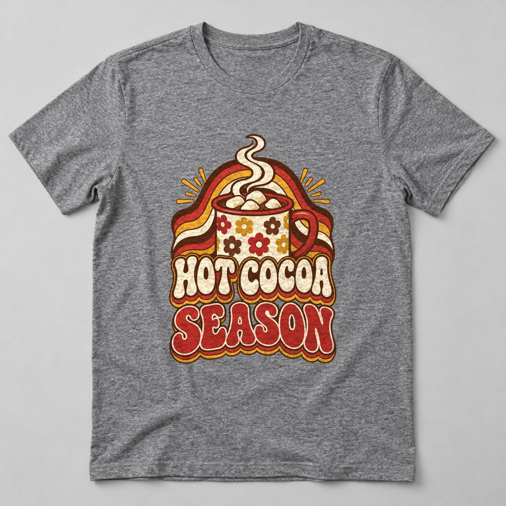 Hot Cocoa Season T-Shirt in Heather Grey