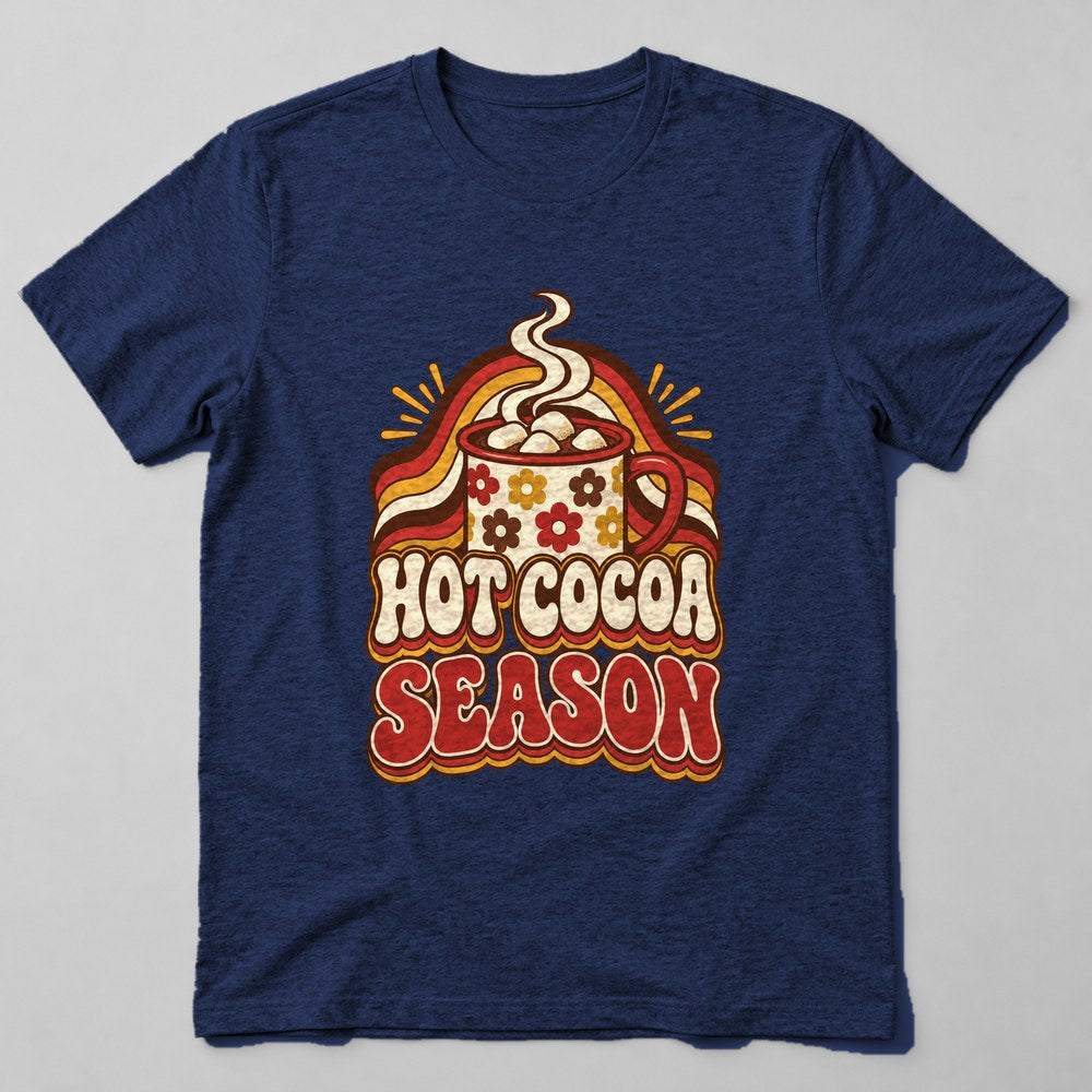 Hot Cocoa Season T-Shirt in Navy