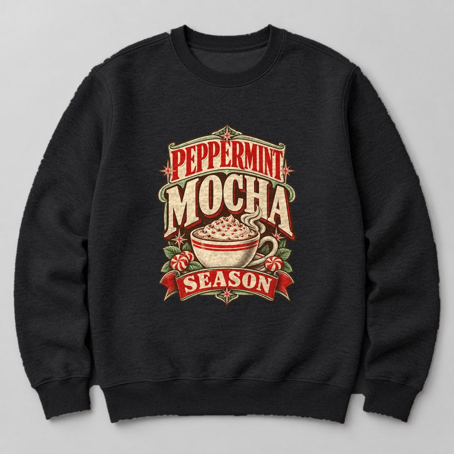 Peppermint Mocha Season Sweatshirt in Black