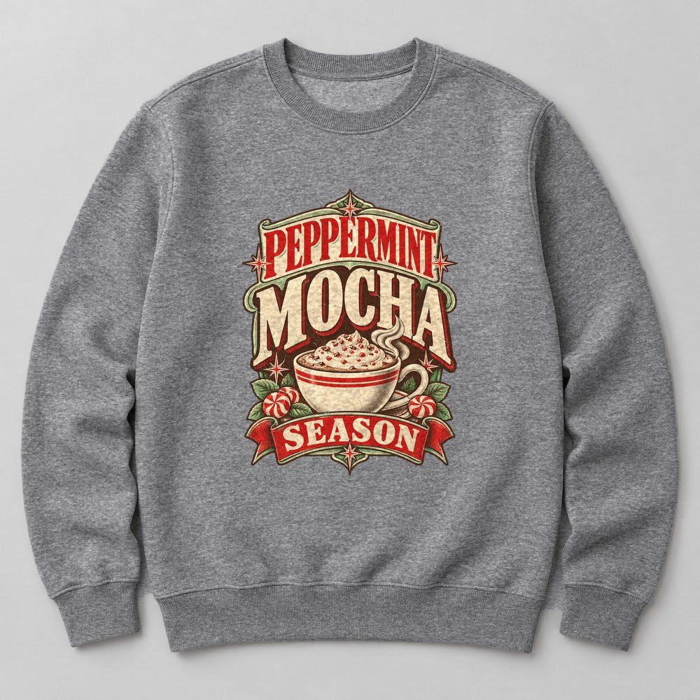 Peppermint Mocha Season Sweatshirt in Heather Grey