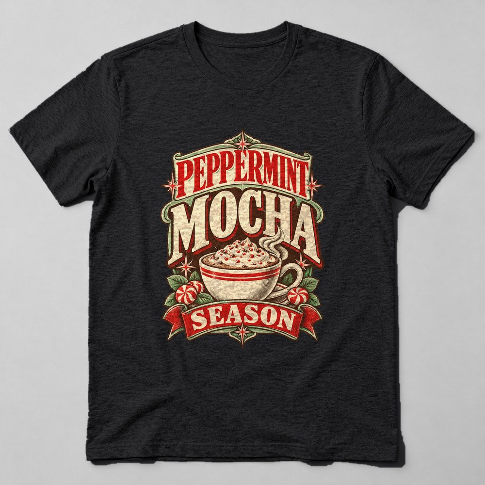 Peppermint Mocha Season T-Shirt in Black