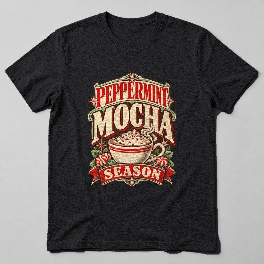 Peppermint Mocha Season T-Shirt in Black