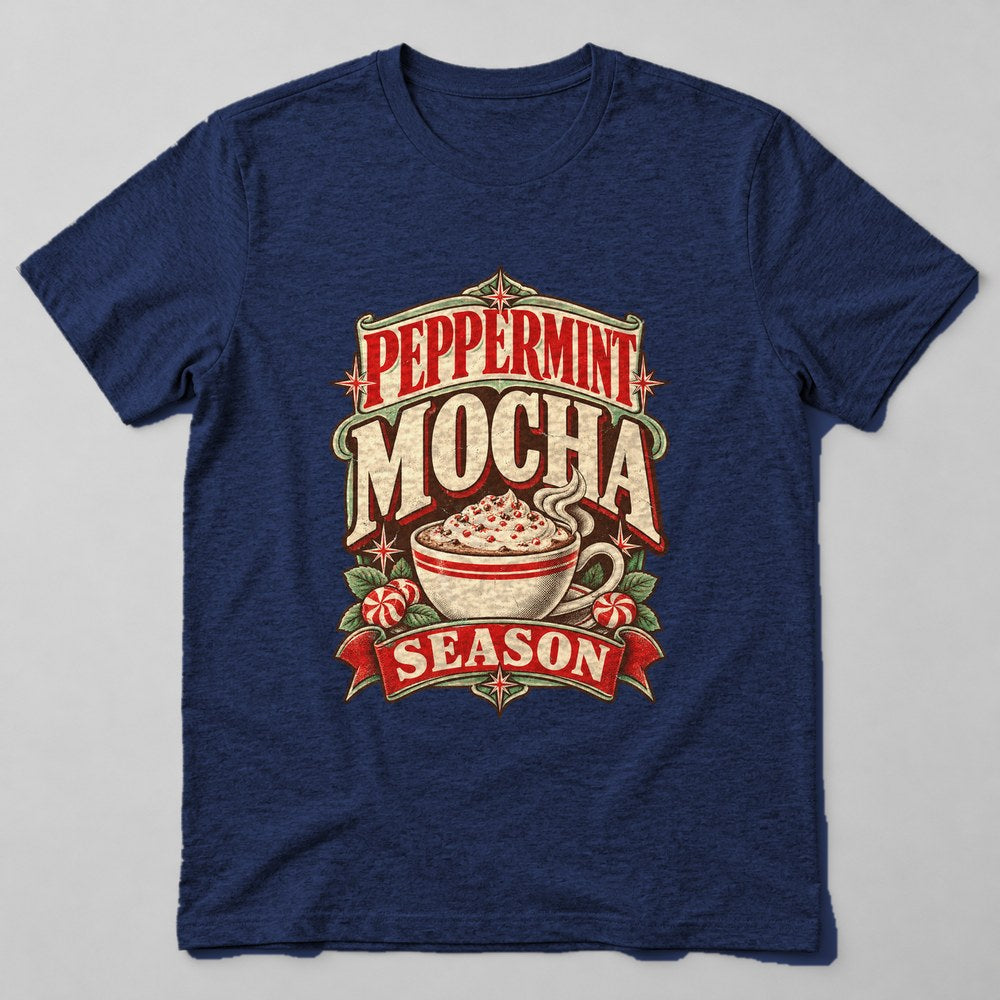 Peppermint Mocha Season T-Shirt in Navy