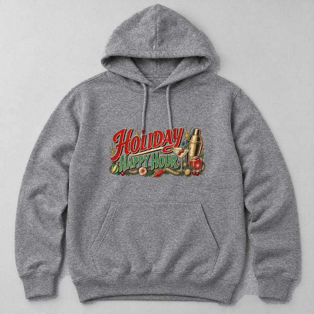 Holiday Happy Hour Hoodie in Heather Grey