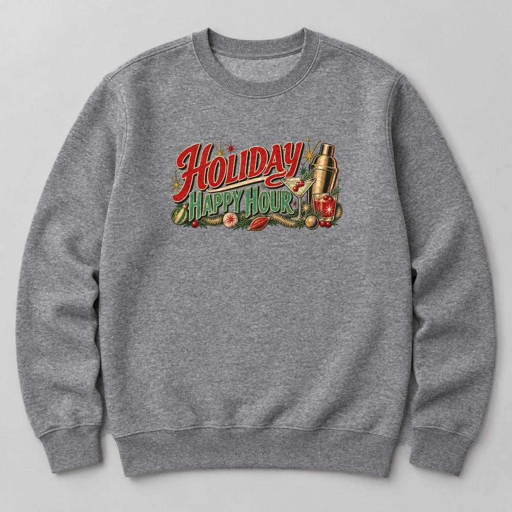 Holiday Happy Hour Sweatshirt in Heather Grey