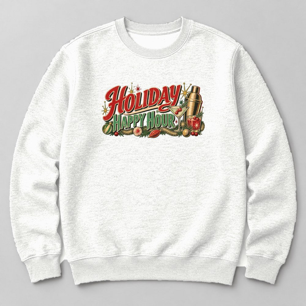 Holiday Happy Hour Sweatshirt in White