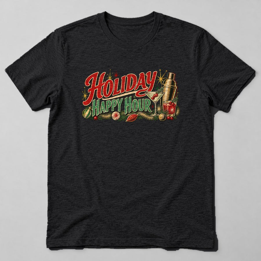 Holiday Happy Hour T-Shirt in Black