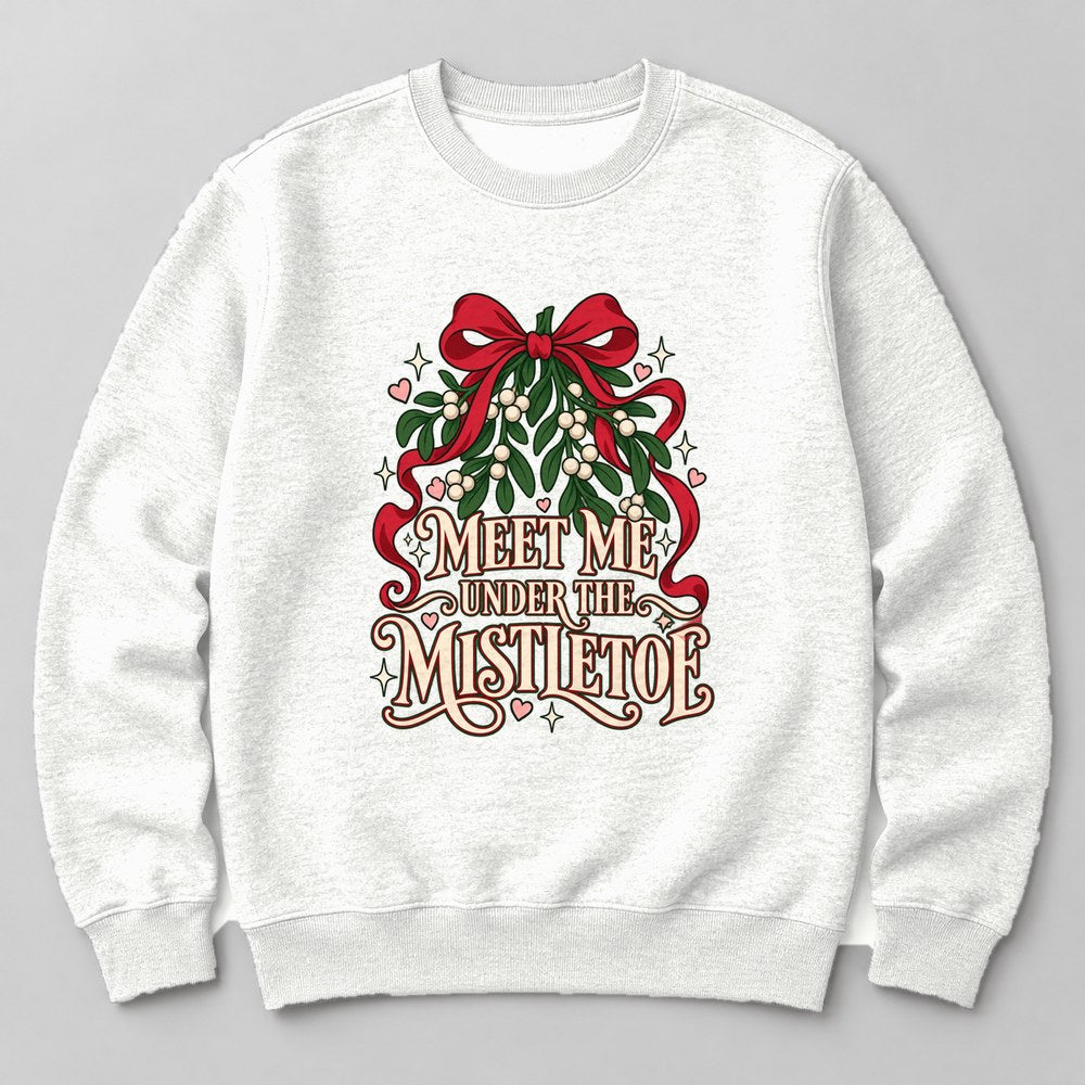 Meet Me Under the Mistletoe Sweatshirt in White