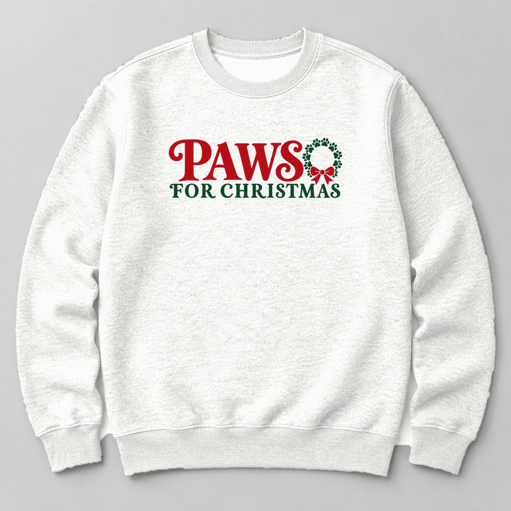 Paws for Christmas Sweatshirt in White