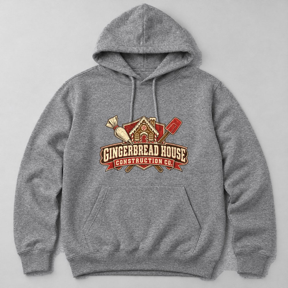 Gingerbread House Construction Co. Hoodie in Heather Grey