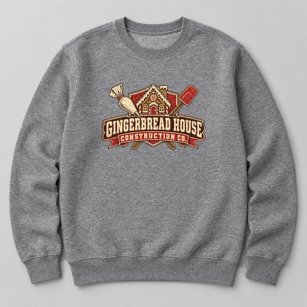 Gingerbread House Construction Co. Sweatshirt in Heather Grey