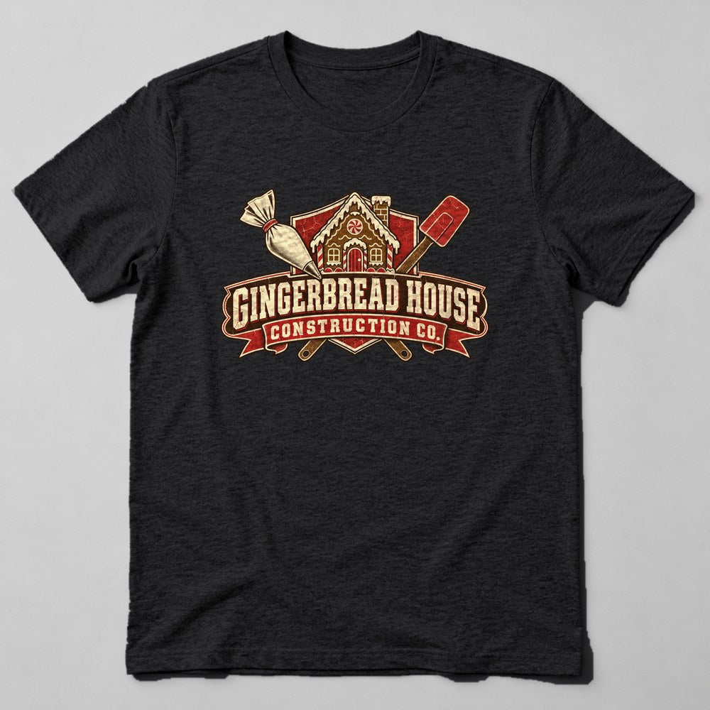 Gingerbread House Construction Co. T-Shirt in Black