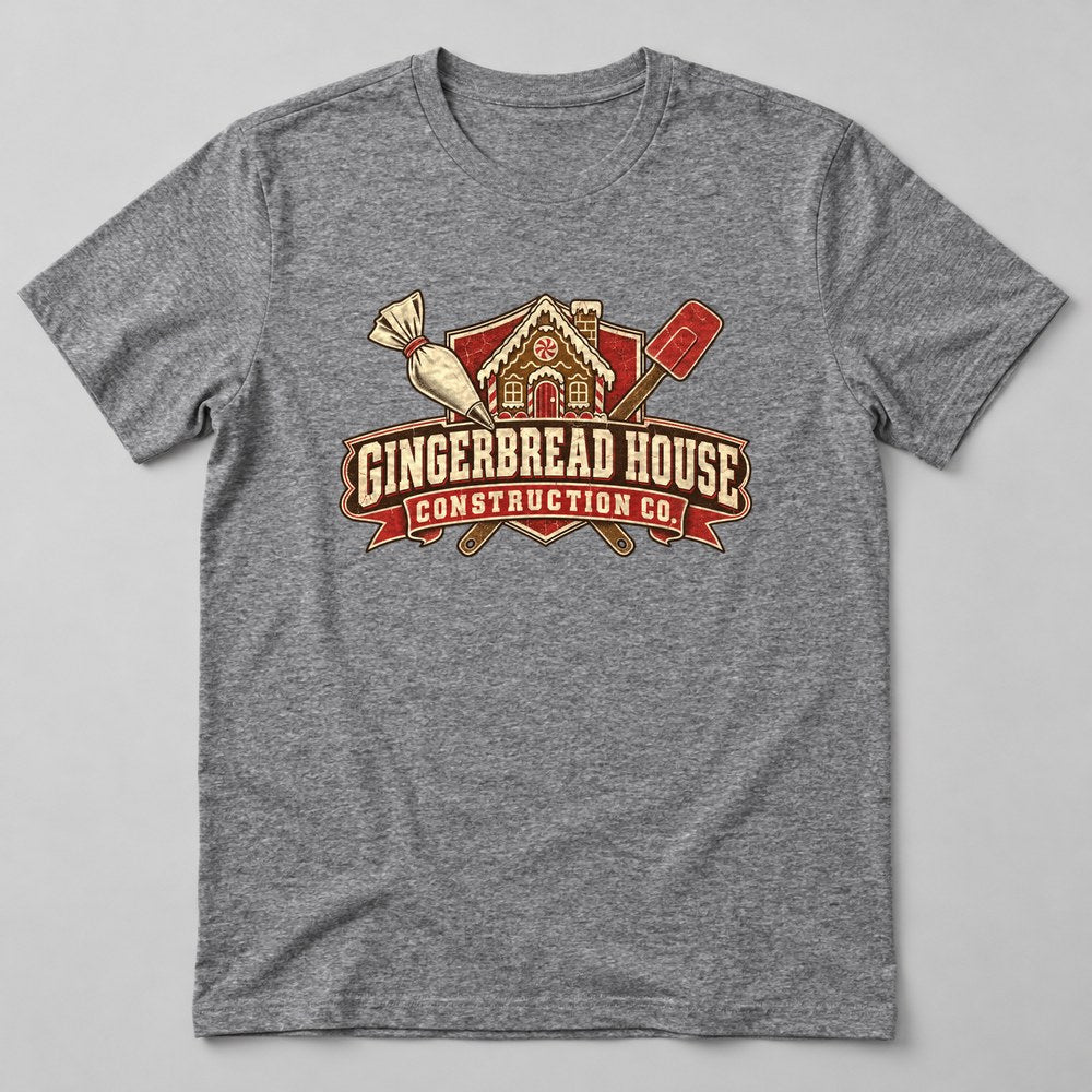 Gingerbread House Construction Co. T-Shirt in Heather Grey