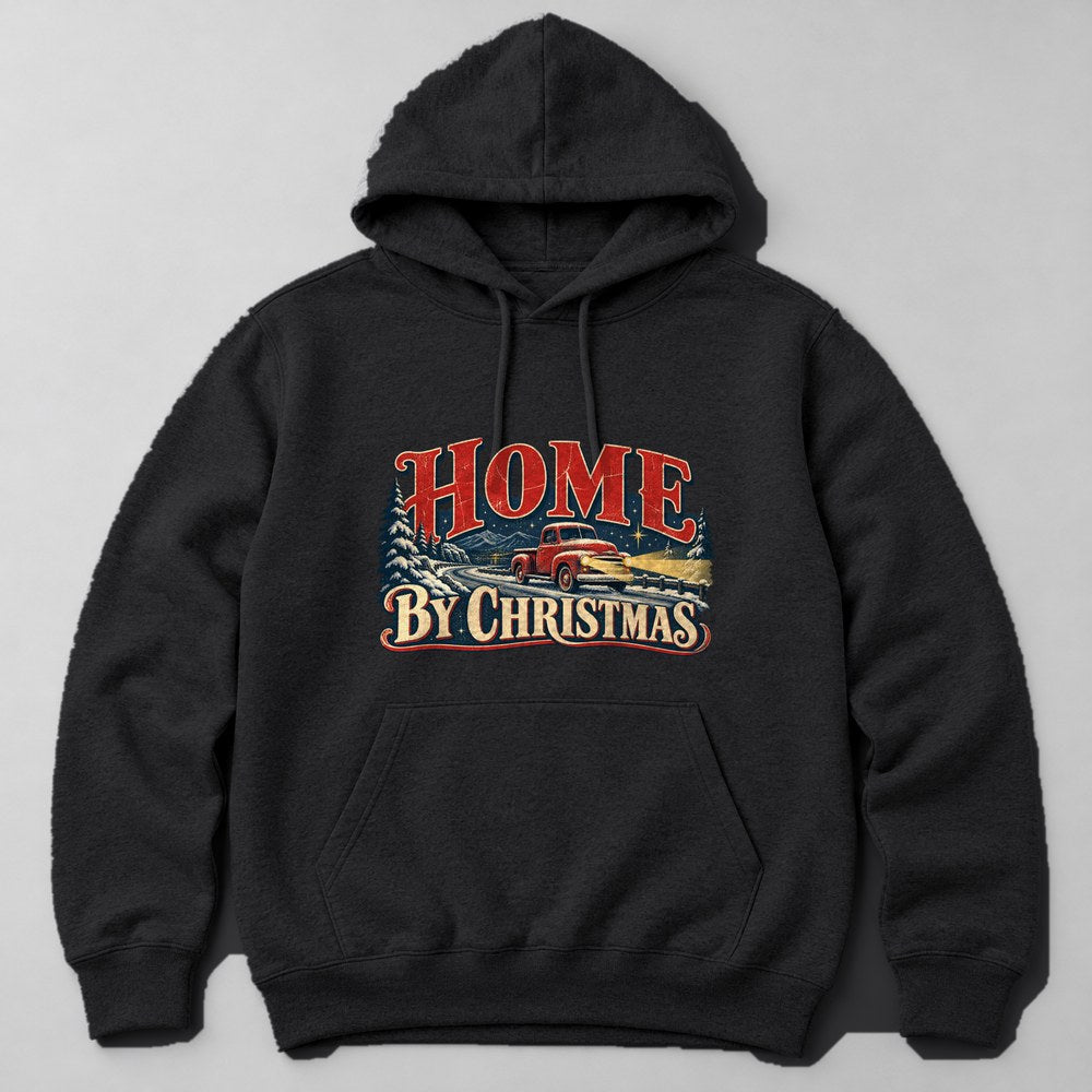 Home by Christmas Hoodie in Black