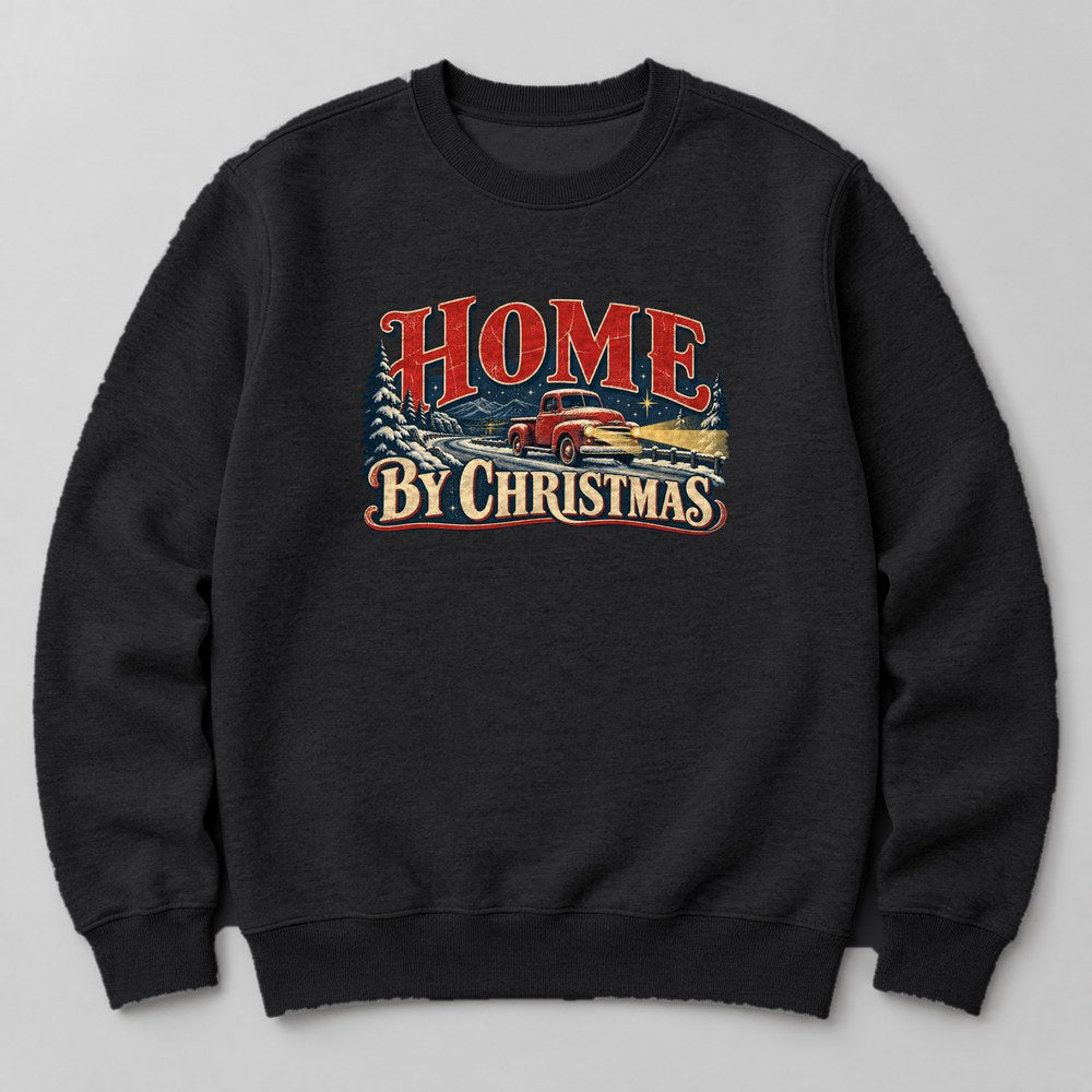 Home by Christmas Sweatshirt in Black