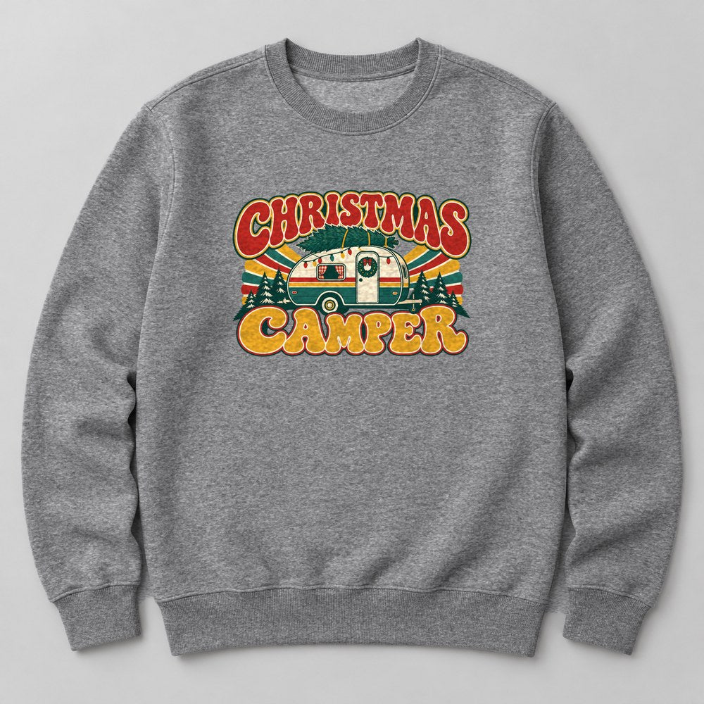 Christmas Camper Sweatshirt in Heather Grey