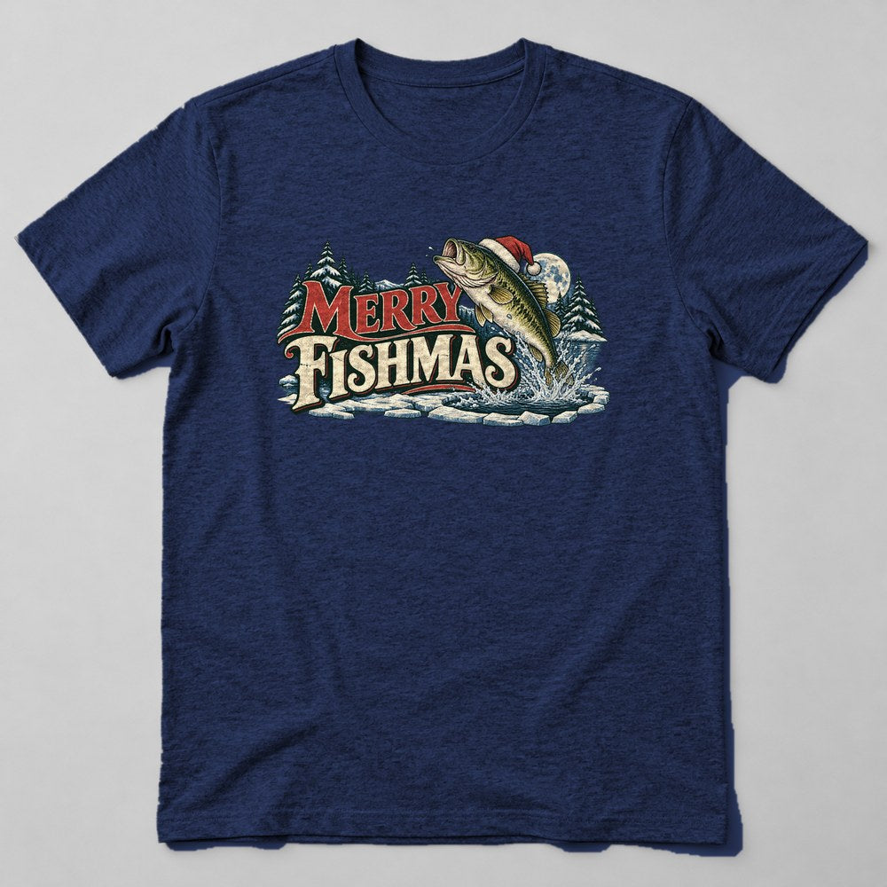 Merry Fishmas T-Shirt in Navy