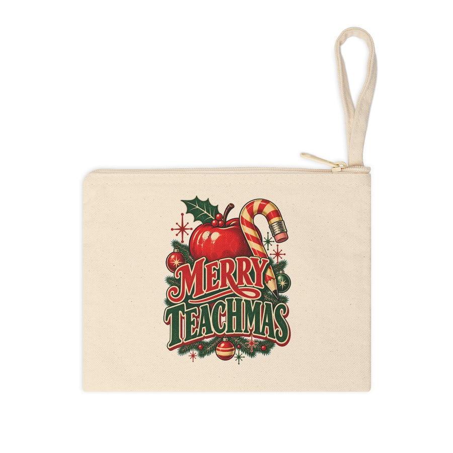 Merry Teachmas Pencil Pouch — 8.3" × 7.8''