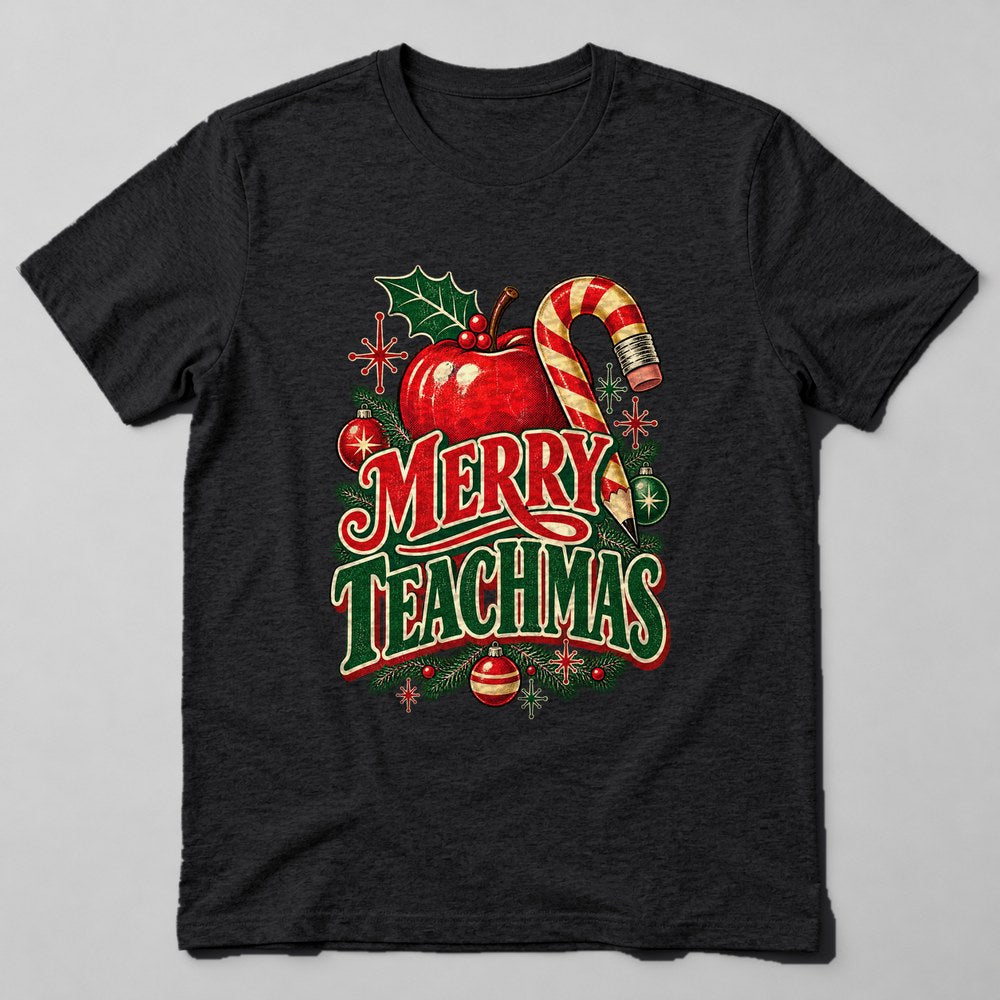 Merry Teachmas t-shirt in Black