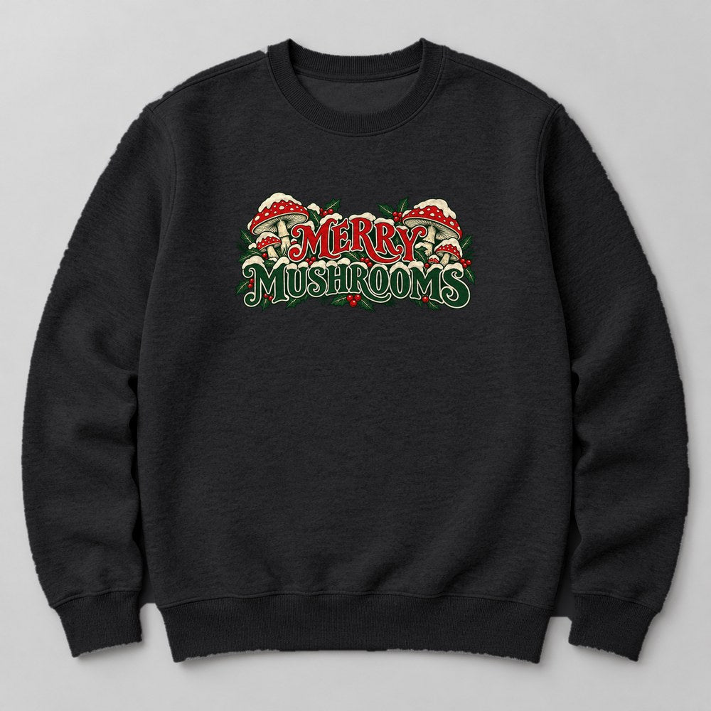 Merry Mushrooms Sweatshirt in Black