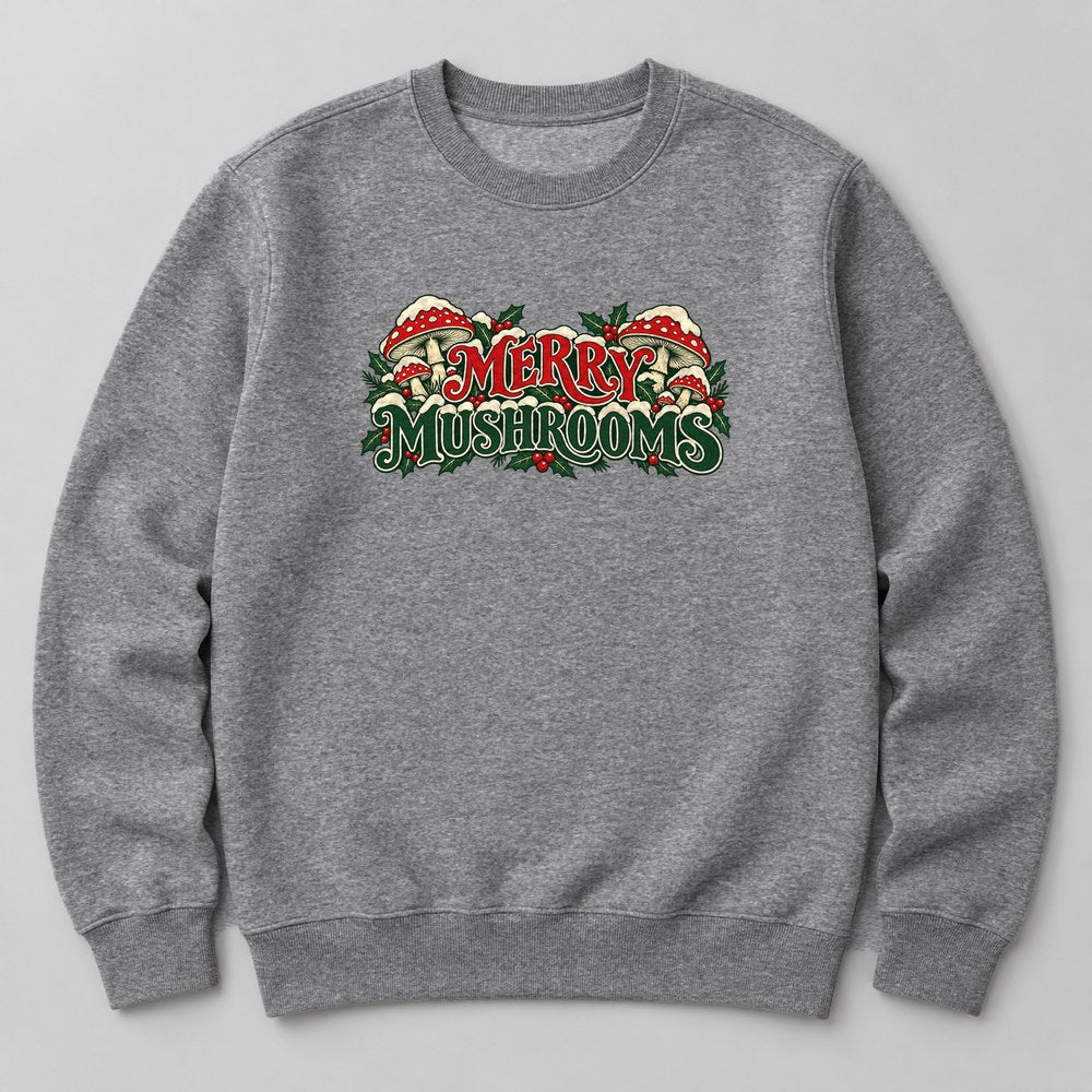 Merry Mushrooms Sweatshirt in Heather Grey