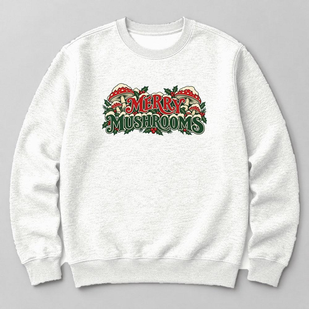 Merry Mushrooms Sweatshirt in White