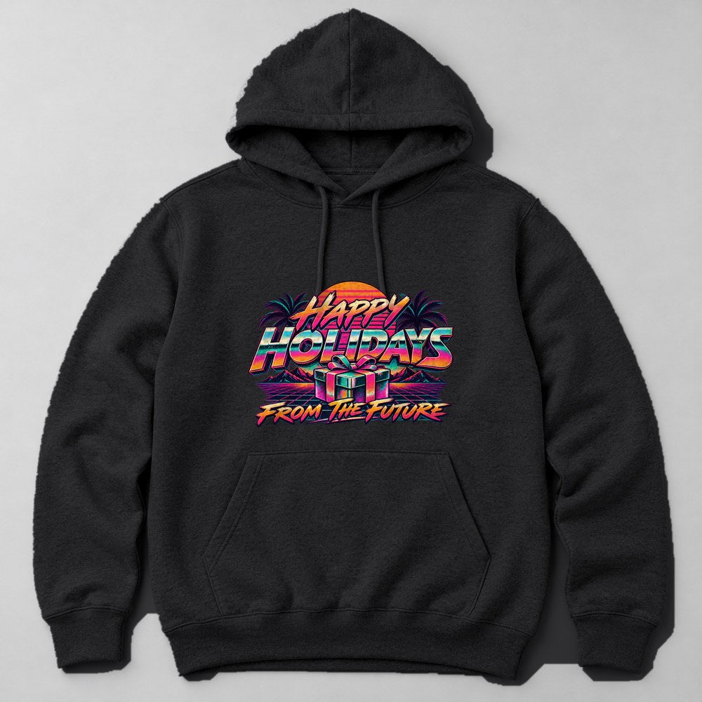 Happy Holidays From the Future Hoodie in Black