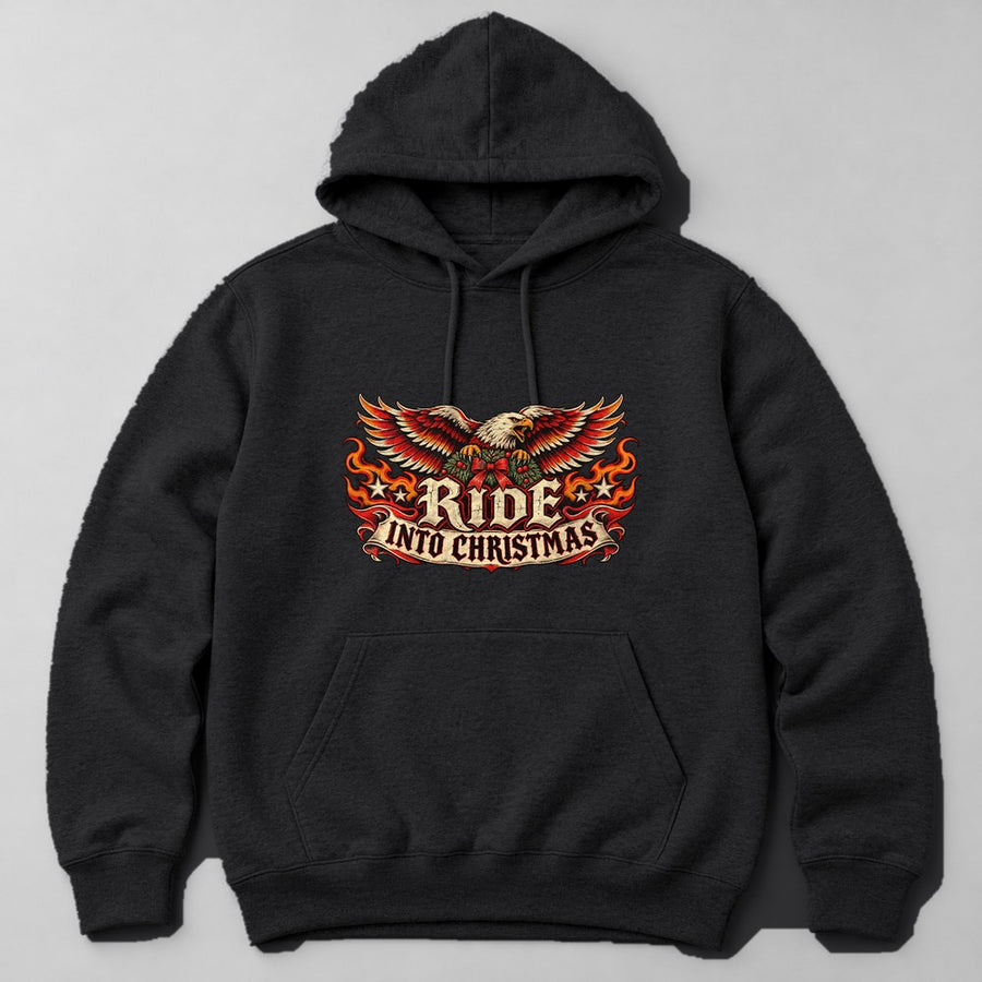 Ride Into Christmas Hoodie in Black