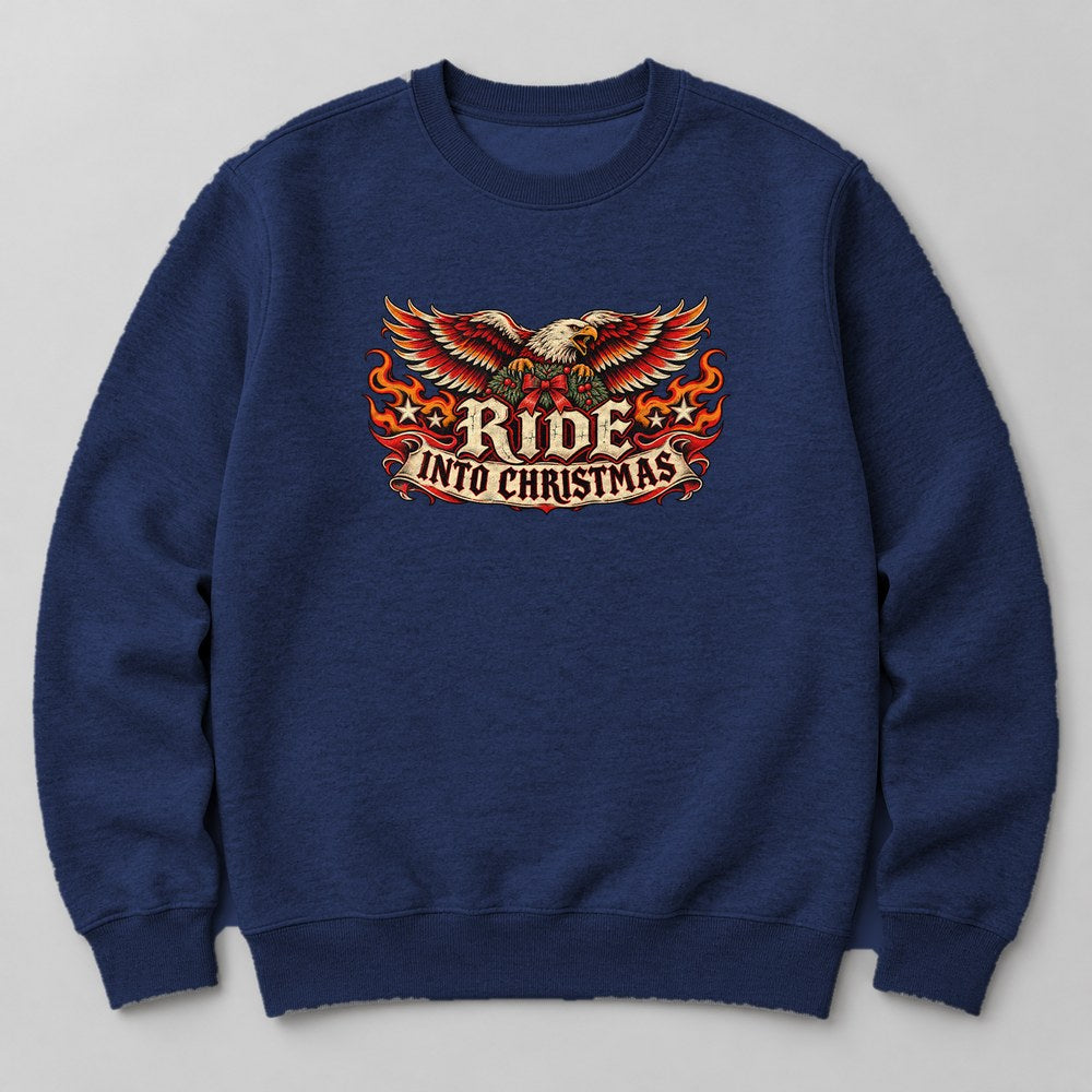 Ride Into Christmas Sweatshirt in Navy