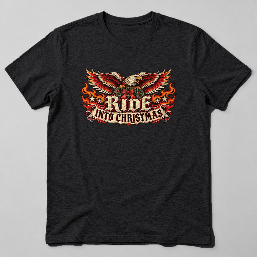 Ride Into Christmas T-Shirt in Black
